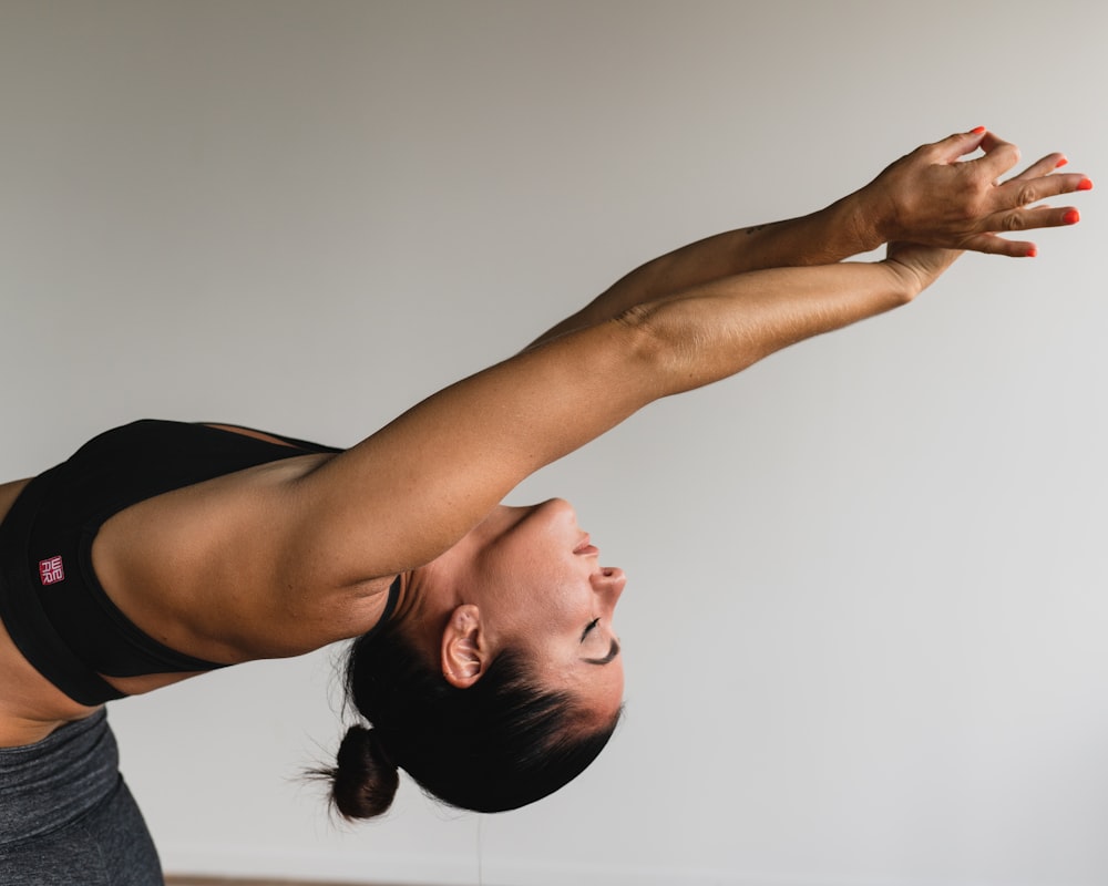 Yoga stretching position for muscle toning